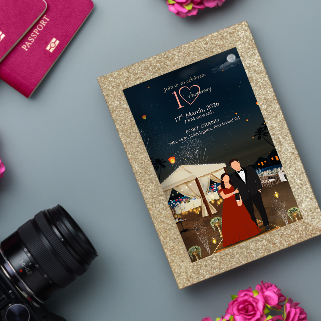 Moonlit Love Anniversary Card