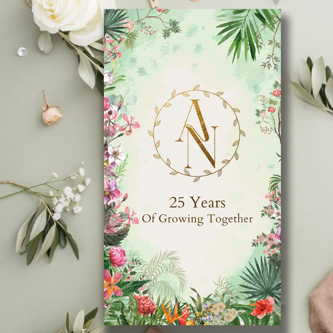 Pastel green anniversary invitation