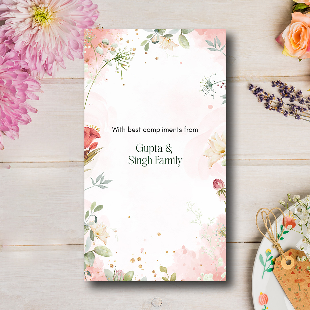 Floral wedding invitation cards