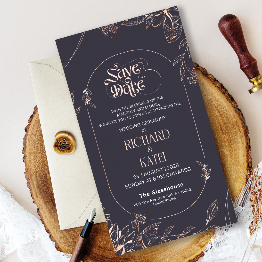 Modern Black Wedding Digital Card