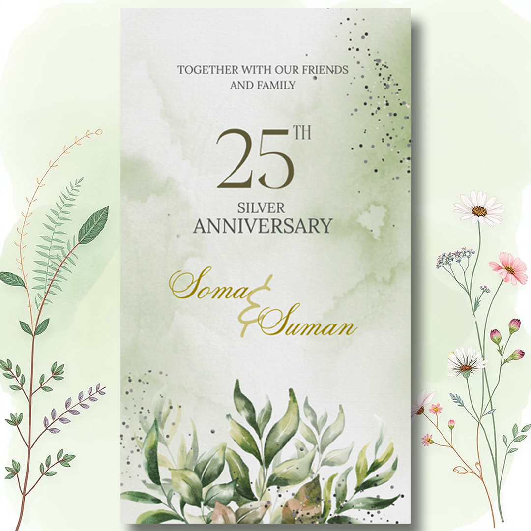 Golden wedding anniversary invitation cards