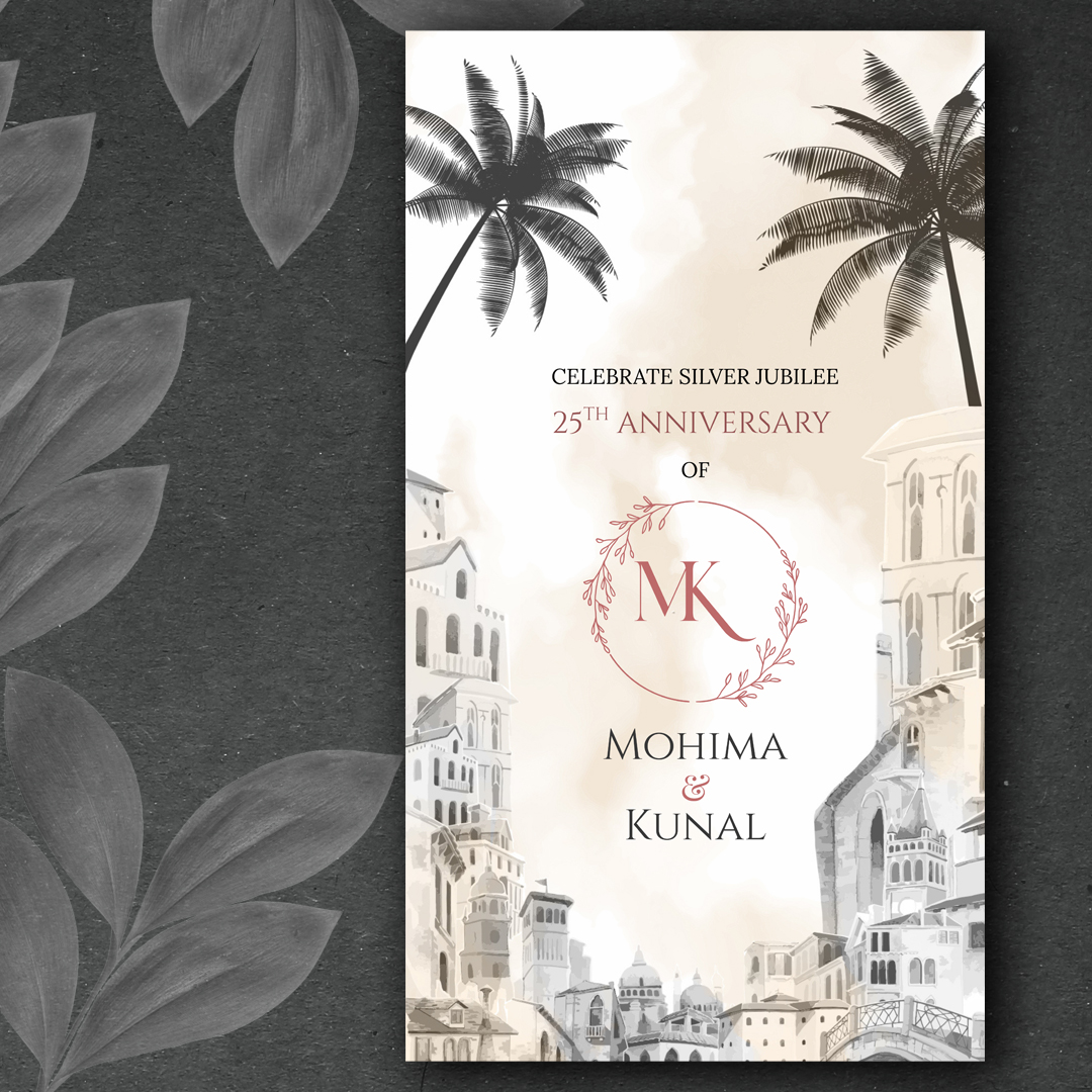 Classic elegant marriage anniversary invitation