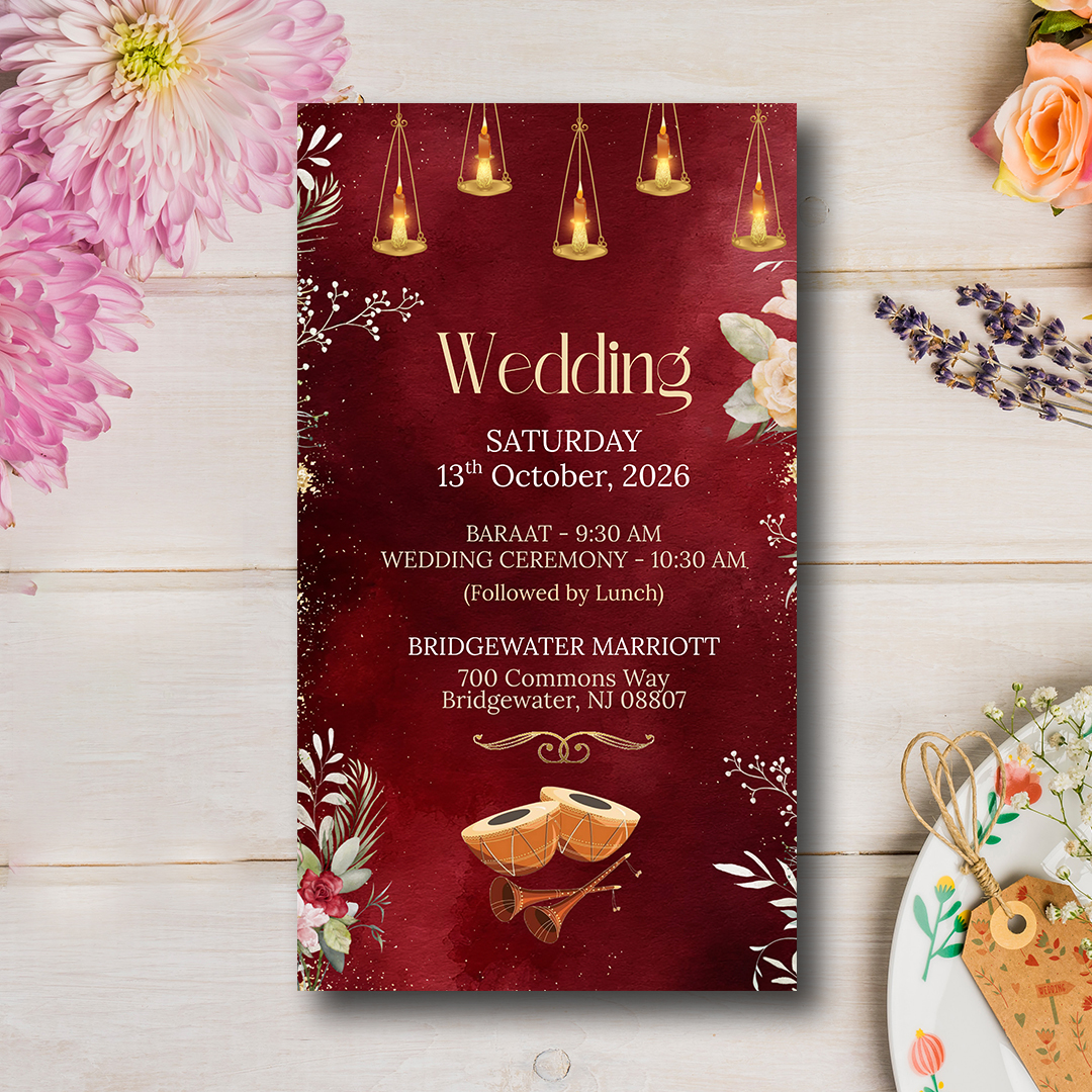 Floral wedding invitation cards