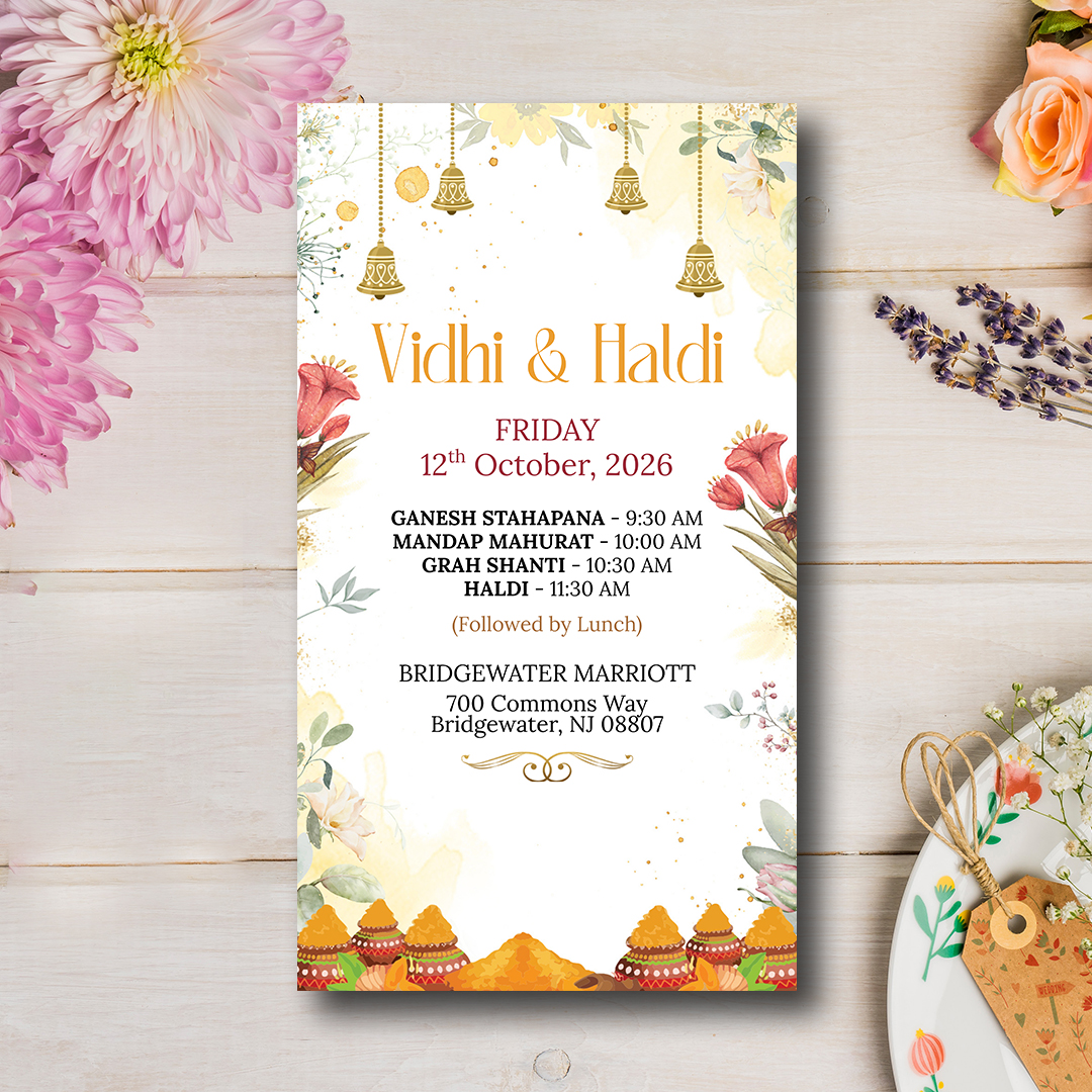 Floral wedding invitation cards