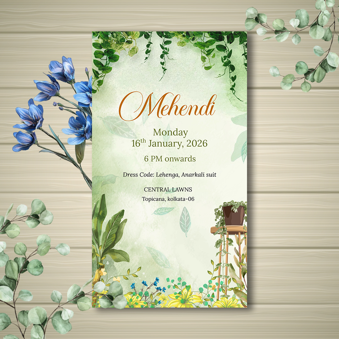 Peach Floral Wedding Invitation