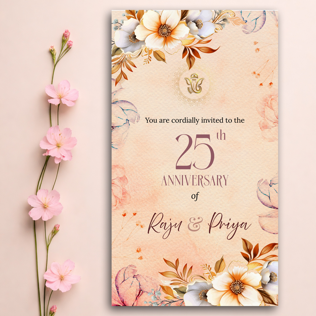 Classic Roses Anniversary invitation