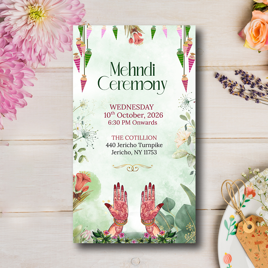 Floral wedding invitation cards