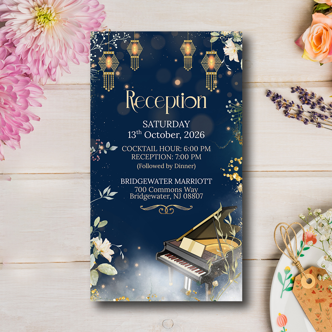 Floral wedding invitation cards