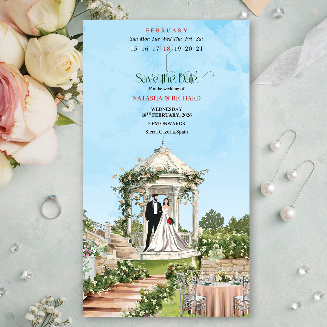 Christian Chapel Garden Digital Save the Date invitation