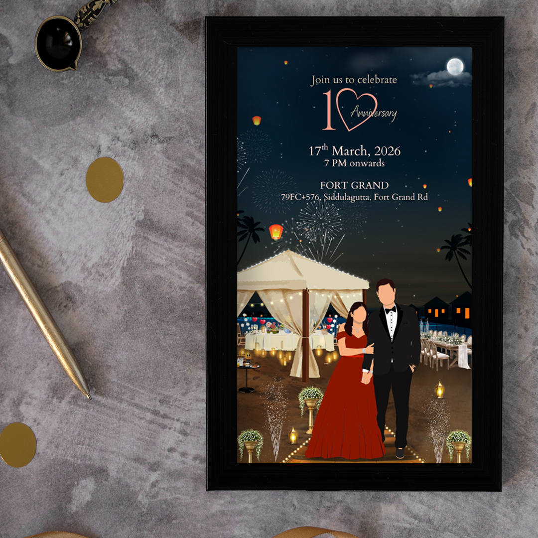 Moonlit Love Anniversary Card