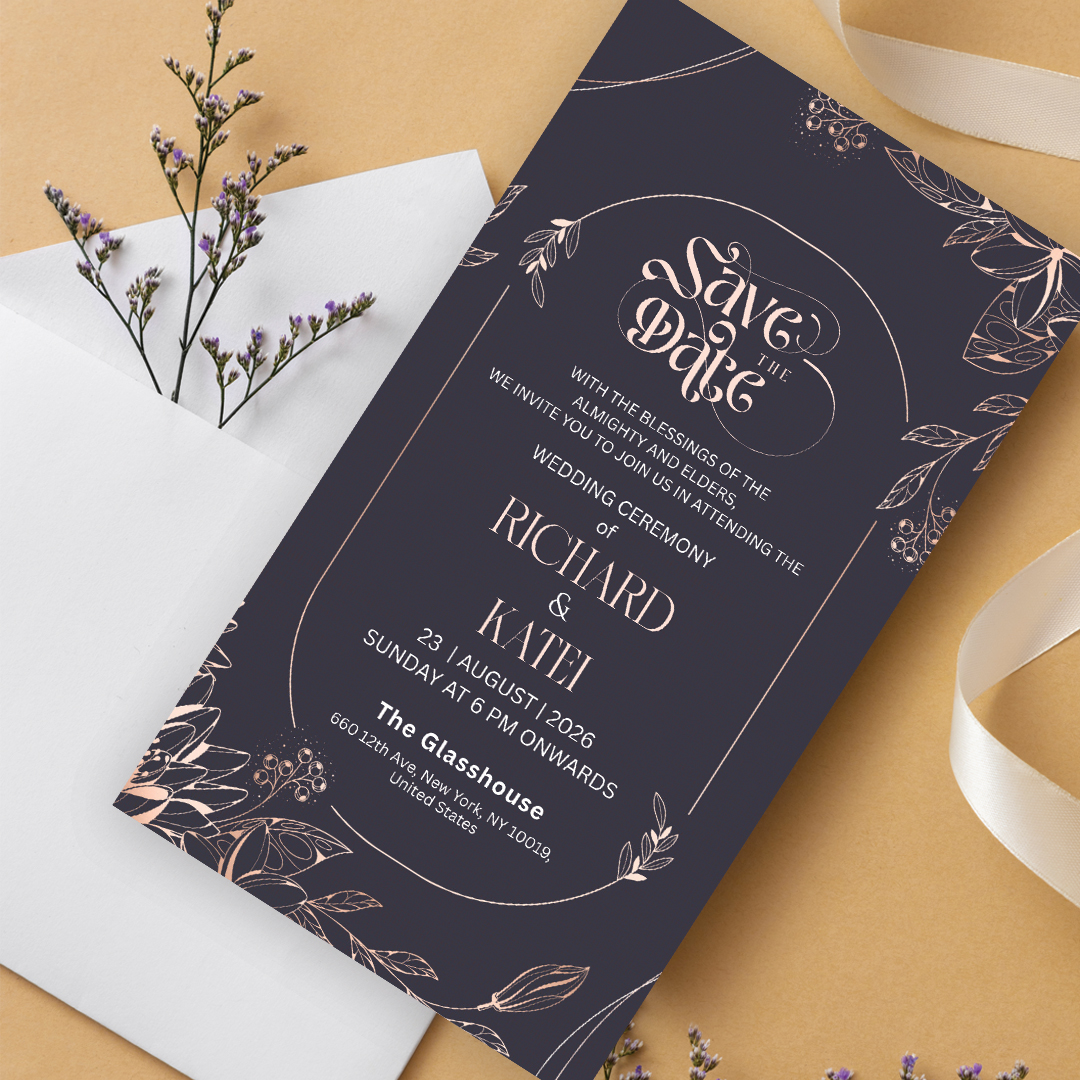 Modern Black Wedding Digital Card