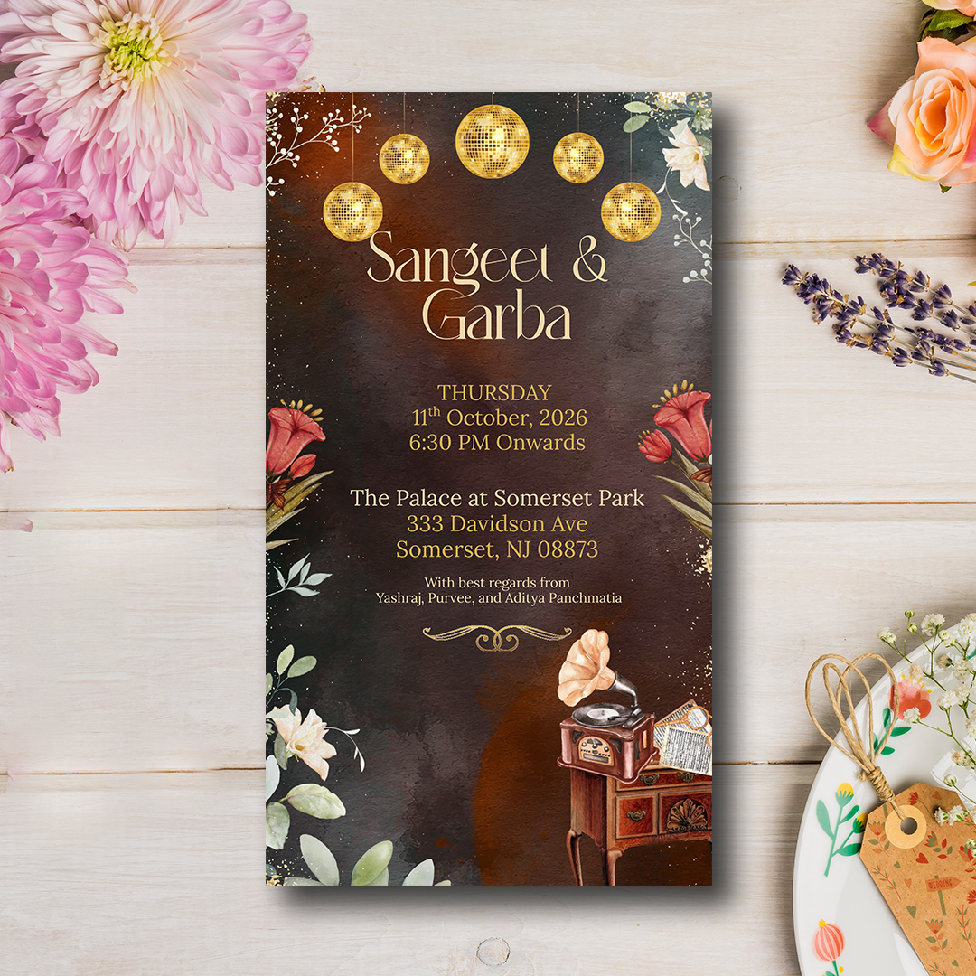 Floral wedding invitation cards