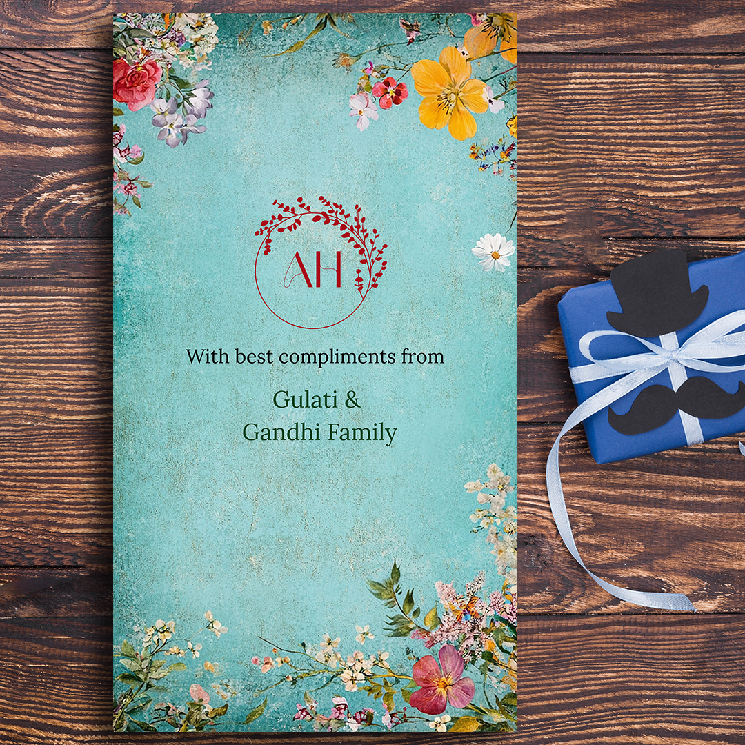 Elegant turquoise nikah invitation