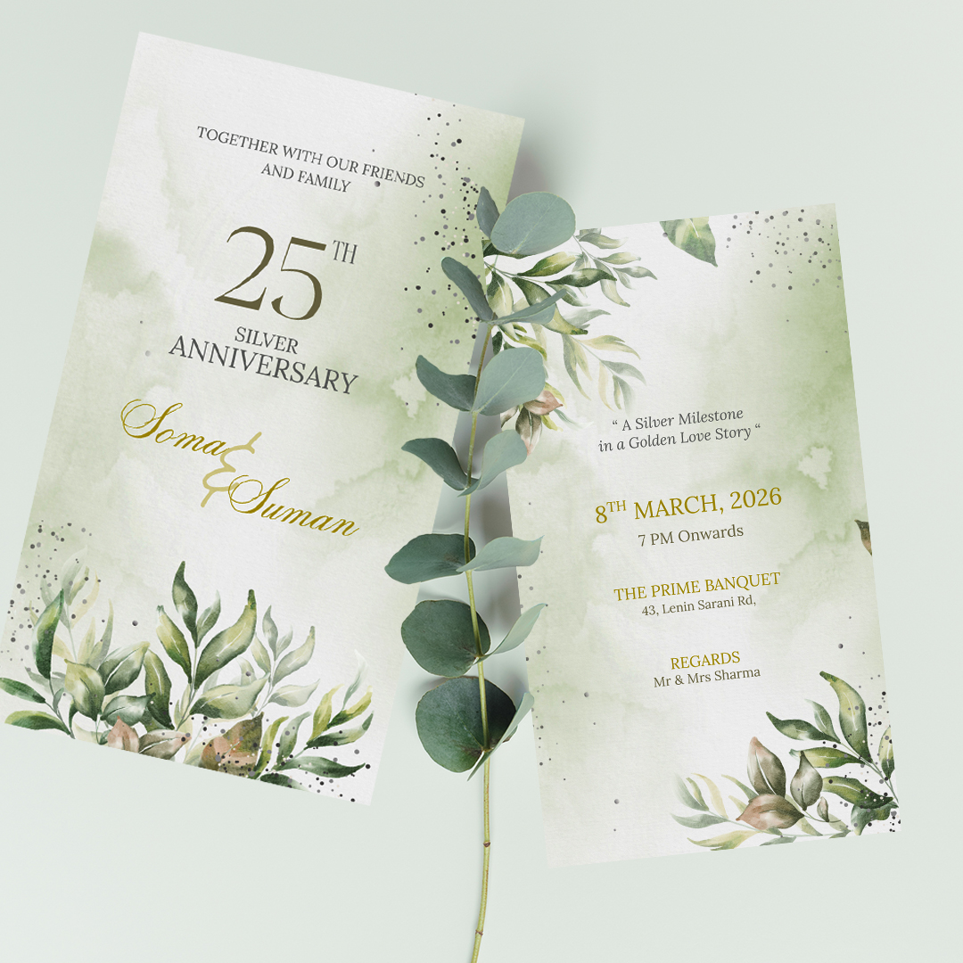 Golden wedding anniversary invitation cards
