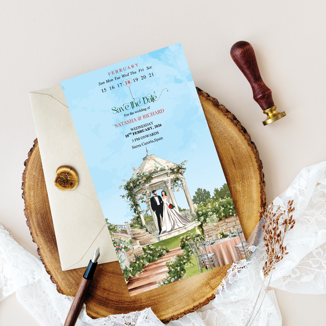 Christian Chapel Garden Digital Save the Date invitation